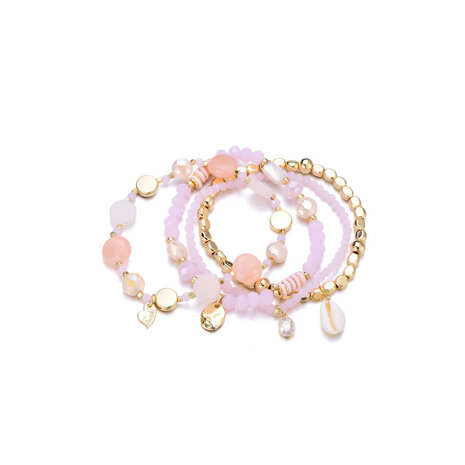 Armband Rose quartz &amp; shell