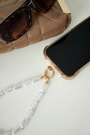 Telefoonkoord dreamy parel kort