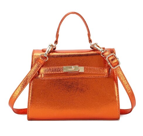 Metallic handtas oranje