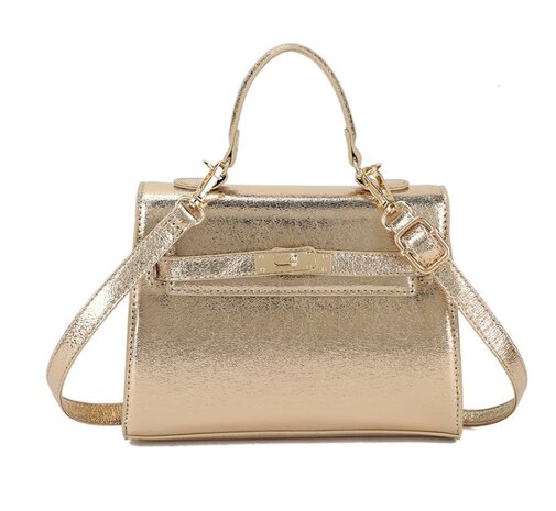 Metallic handtas goud