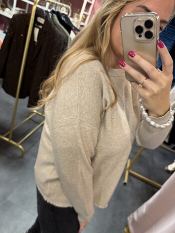 Basic trui taupe 