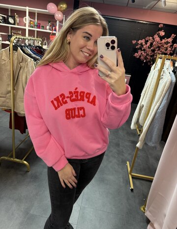 Hoodie Apr&eacute;s-ski roze