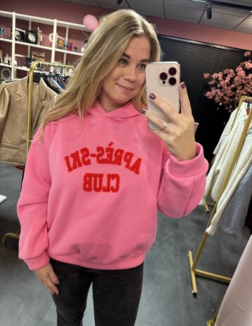 Hoodie Apr&eacute;s-ski roze