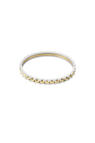 Schakel bangle armband zilver&amp;goud