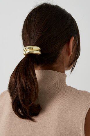 Haarelastiek met dubbele gouden curve