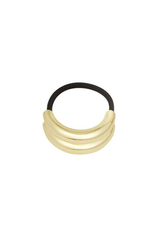 Haarelastiek met dubbele gouden curve