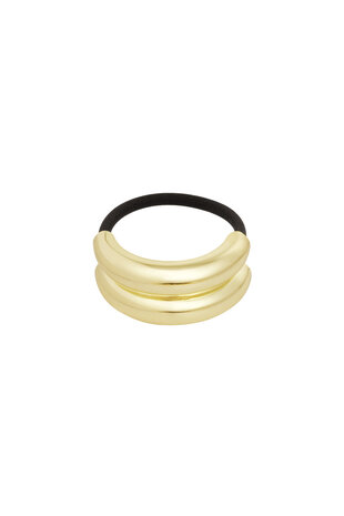 Haarelastiek met dubbele gouden curve