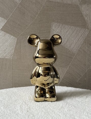 Beer hart goud 18 cm