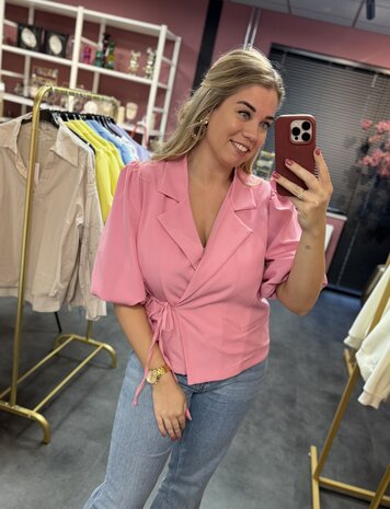 Wikkelblazer Ballonmouw - Roze