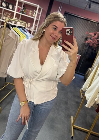 Blazer met strikkoord sluiting