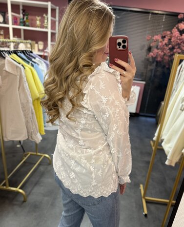 Cotton flower blouse wit