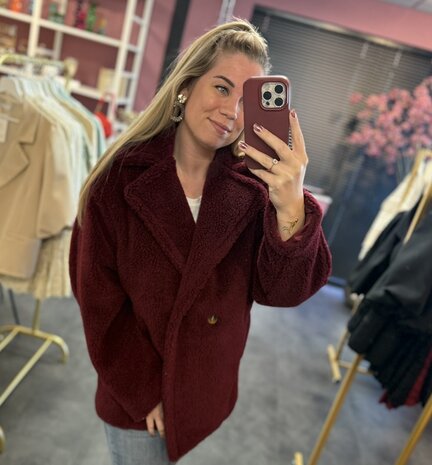 Teddy jas bordeaux