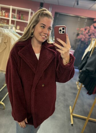 Teddy jas bordeaux