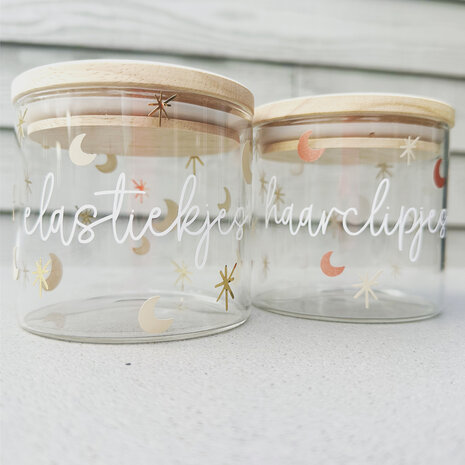 Handmade: Glazen pot voor haar elastiekjes &amp; speldjes 