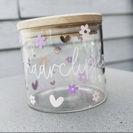 Handmade: Glazen pot voor haar elastiekjes &amp; speldjes 