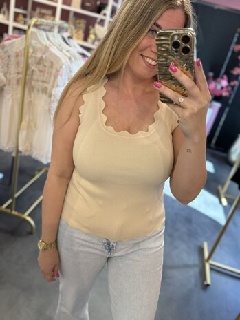 Effen top beige 