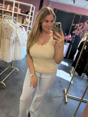 Effen top beige 