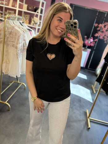 Shirt zwart met hartje