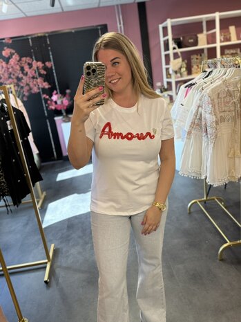 Shirt wit met rode amour