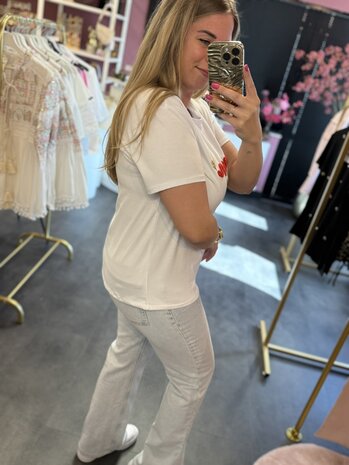 Shirt wit met rode amour