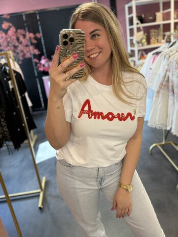 Shirt wit met rode amour