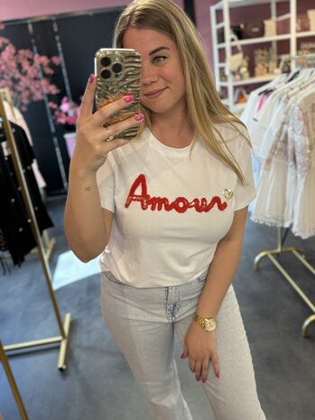 Shirt wit met rode amour