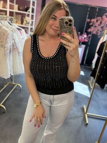 Sparkle top zwart 