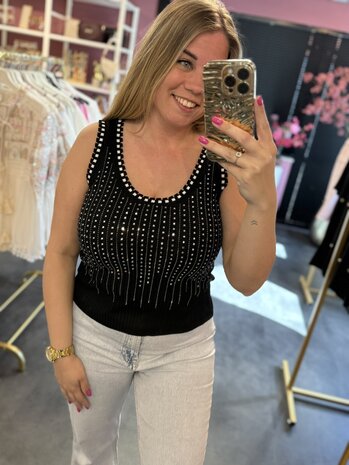 Sparkle top zwart 