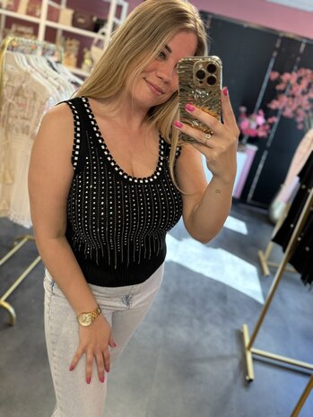 Sparkle top zwart 