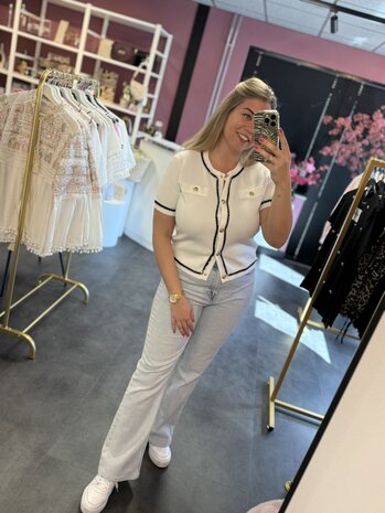 Top met gouden knopen