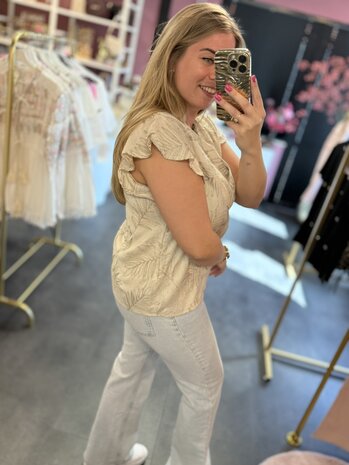 Beige top met goud