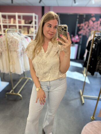 Beige top met goud