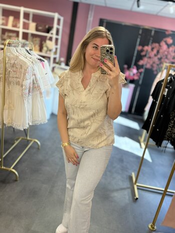 Beige top met goud
