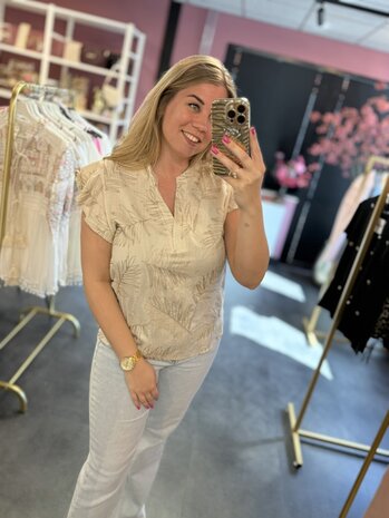 Beige top met goud