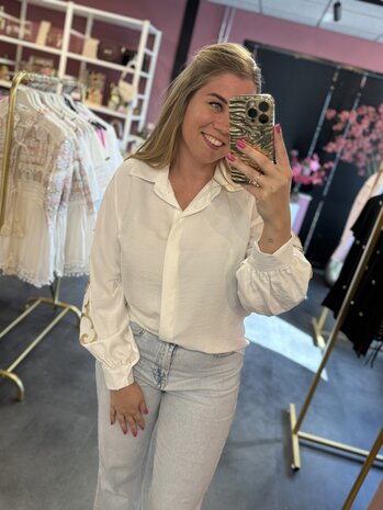 Blouse wit met goud 