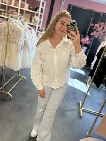Blouse wit met goud 
