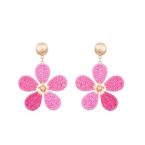 Oorbel bloemen roze
