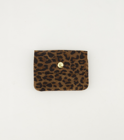 Suede portemonnee panter