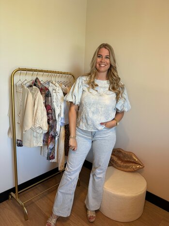 Top Elena blauw 