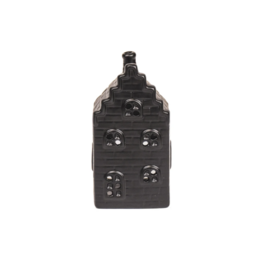 Theelichthouder grachtenpand zwart