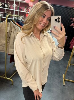 Strass blouse beige