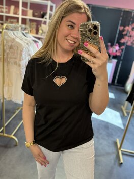 Shirt zwart met hartje