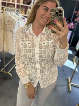 Blouse wit kant