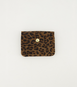 Suede portemonnee panter