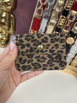 Suede portemonnee panter