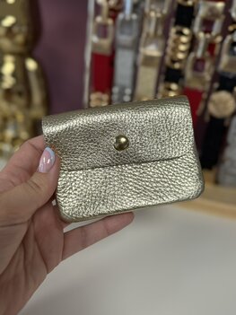 Leren portemonnee goud