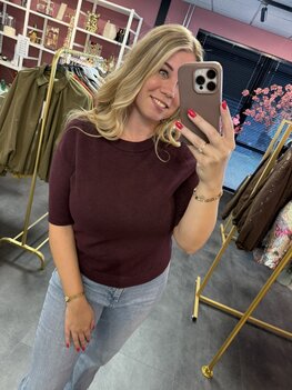 Perfect! Trui aubergine